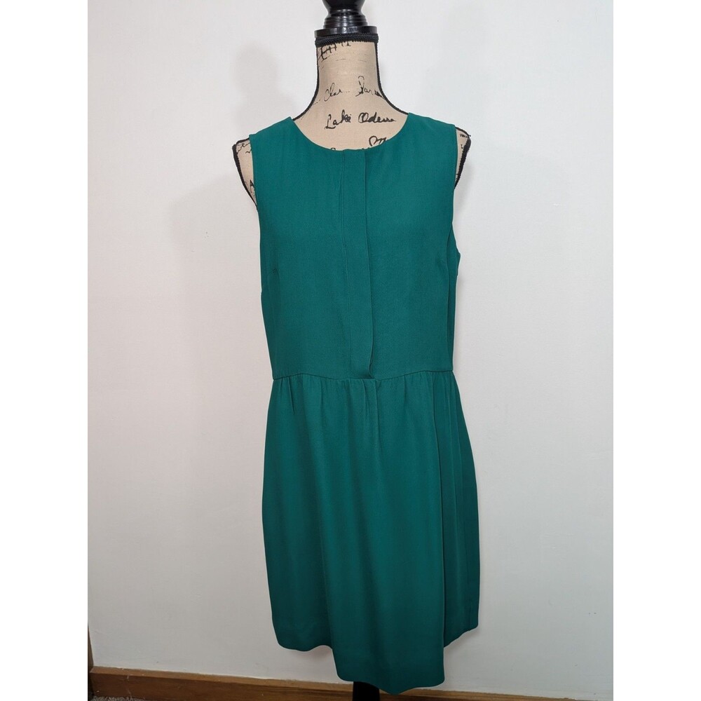 J. Crew 02758 Emerald Green Dress Women Size 10 Shift Above Knee Career Cocktail